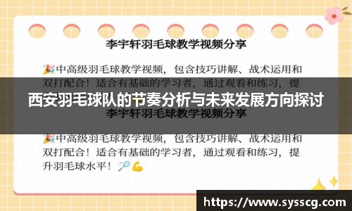 西安羽毛球队的节奏分析与未来发展方向探讨
